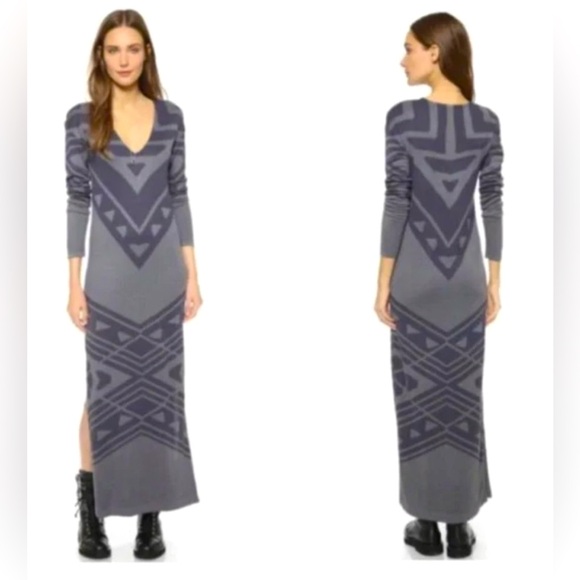Free People bauhaus swit maxi side slit sweater dress size XS NWT - Picture 5 of 13
